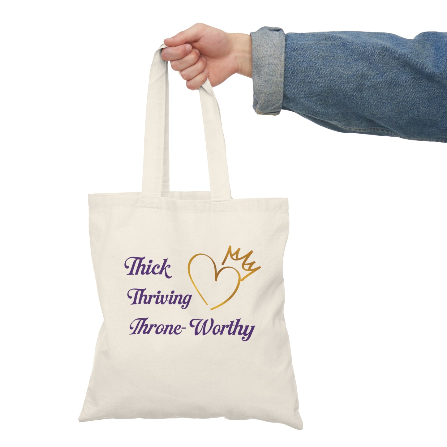 Thick Thriving Tote Bag - Eco-Friendly Bag for Everyday Use, Gift for Her, Stylish Shopping Bag, Natural Canvas, Motivational Tote