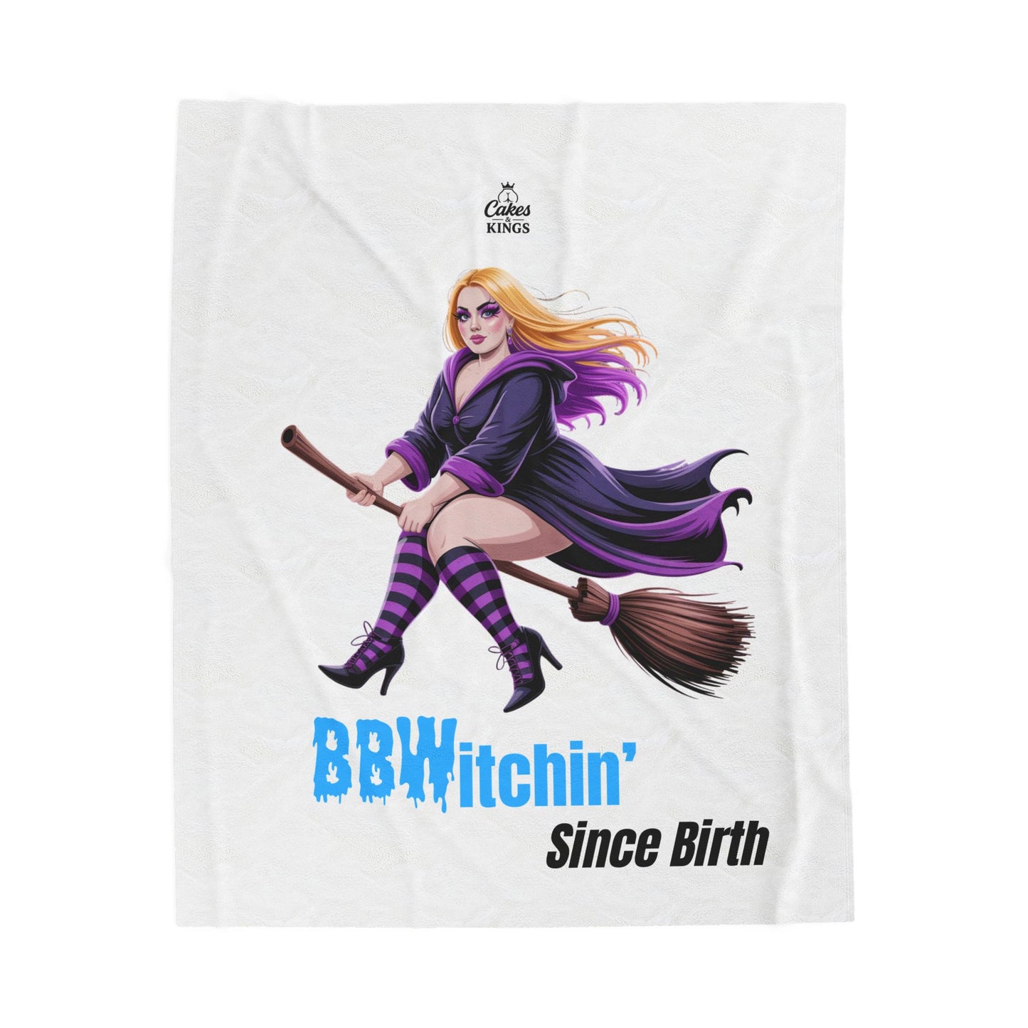 BB(W)itchin' Velveteen Plush Blanket | Cozy Halloween Decor, Witch Gifts, Soft Blanket, Fall Home Throw, Birthday Present, BBW