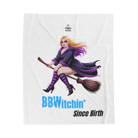 BB(W)itchin' Velveteen Plush Blanket | Cozy Halloween Decor, Witch Gifts, Soft Blanket, Fall Home Throw, Birthday Present, BBW