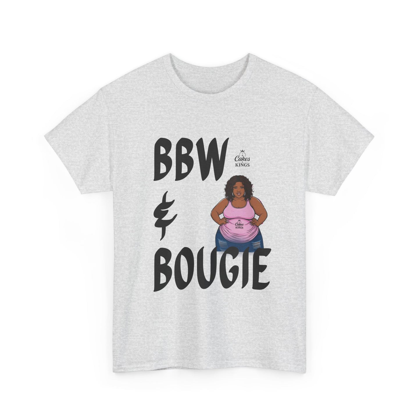 BBW & Bougie Unisex Heavy Cotton Tee, Plus Size Love Shirt, Body Positivity Tee, Gift for Her, Casual Wear, Trendy Fashion