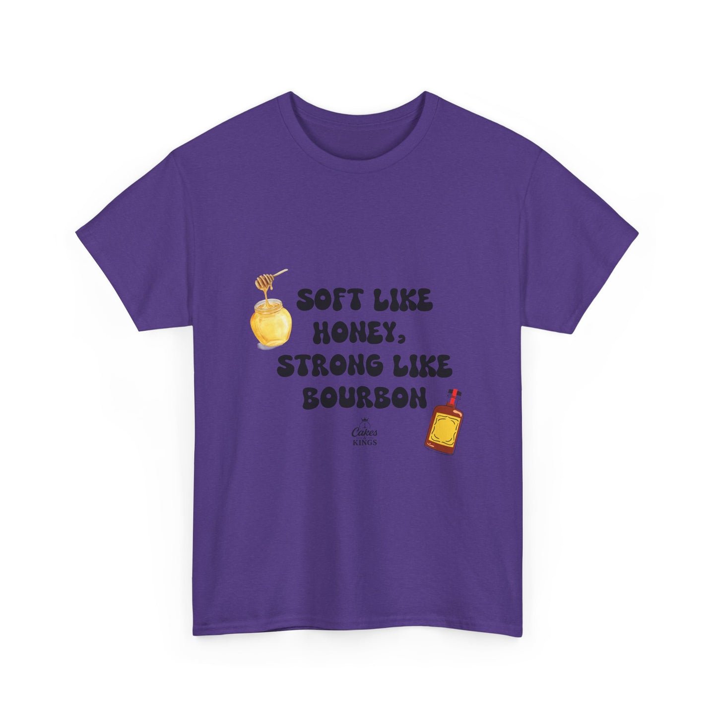 Soft Like Honey, Strong Like Bourbon Tee - Unisex Cotton T-Shirt, Casual Wear, Gift for Friends, Birthday, Unique Quote Shirt