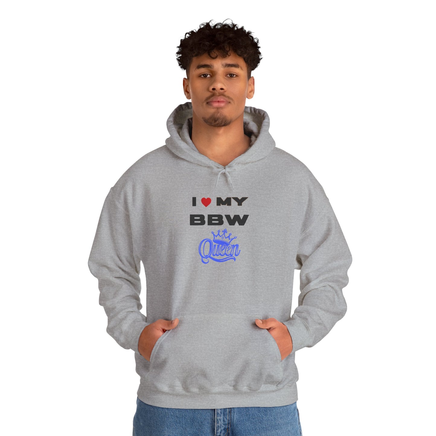 I Love My BBW Queen Hoodie, Cozy Sweatshirt for Plus-Size Pride, Gift for Her, Casual Wear, Women’s Fashion