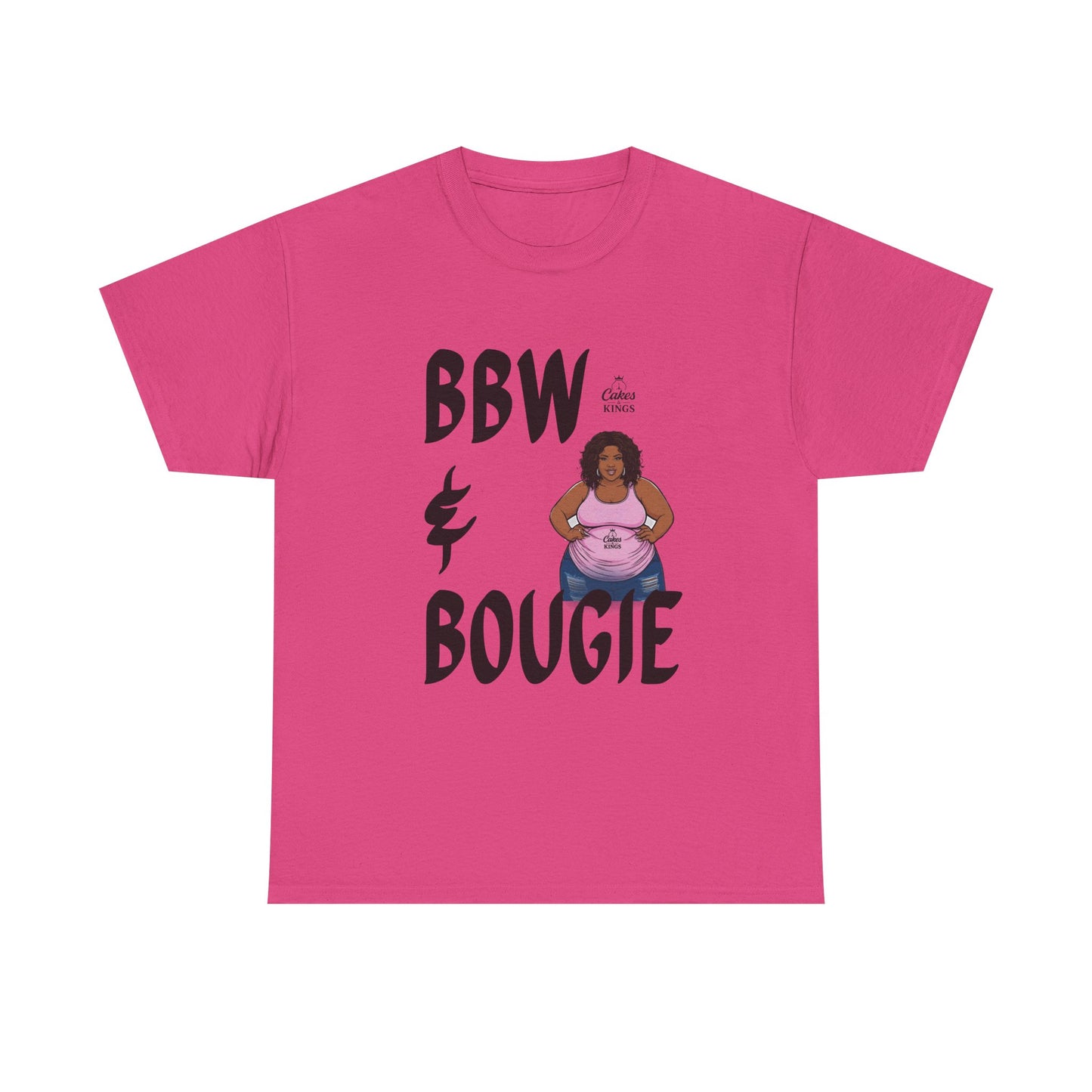 BBW & Bougie Unisex Heavy Cotton Tee, Plus Size Love Shirt, Body Positivity Tee, Gift for Her, Casual Wear, Trendy Fashion