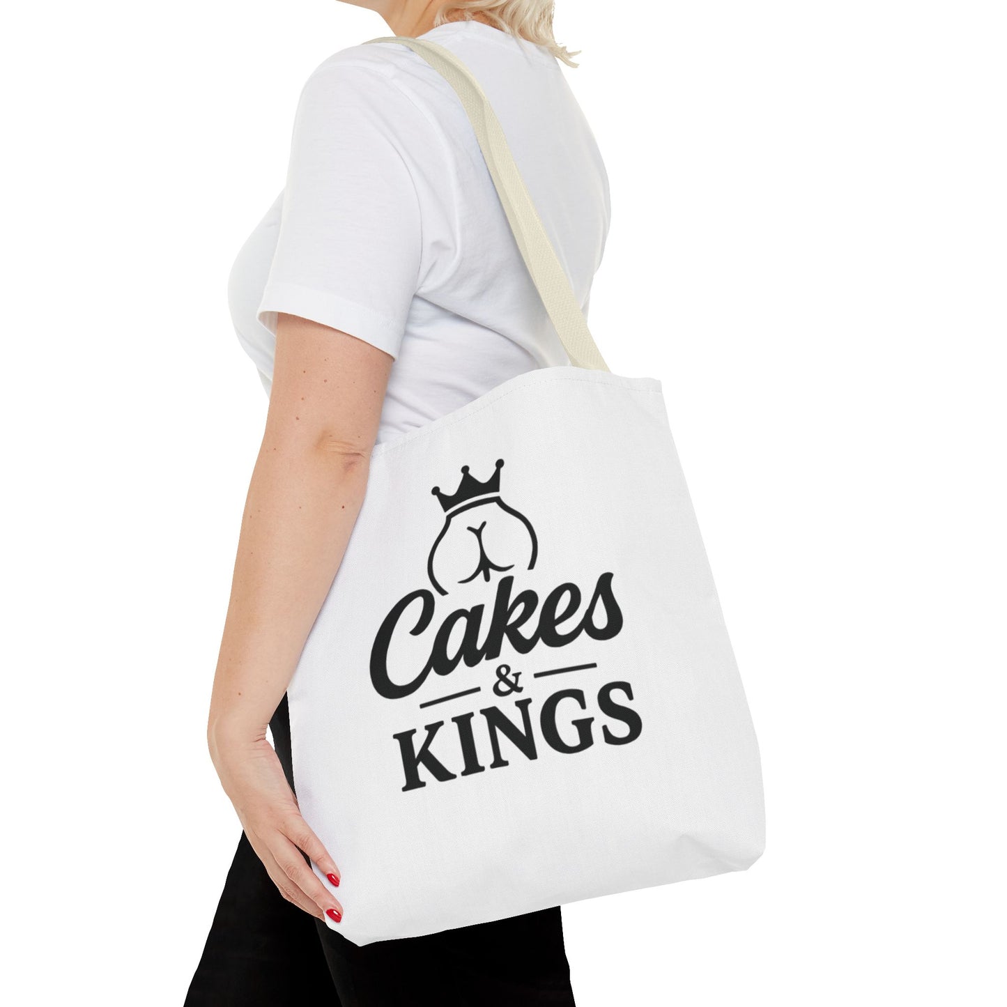 Cakes & Kings Tote Bag, Stylish Reusable Bag, Gift for Bakers, Travel Tote, Eco-Friendly Shopping Bag, Fun Kitchen Accessory