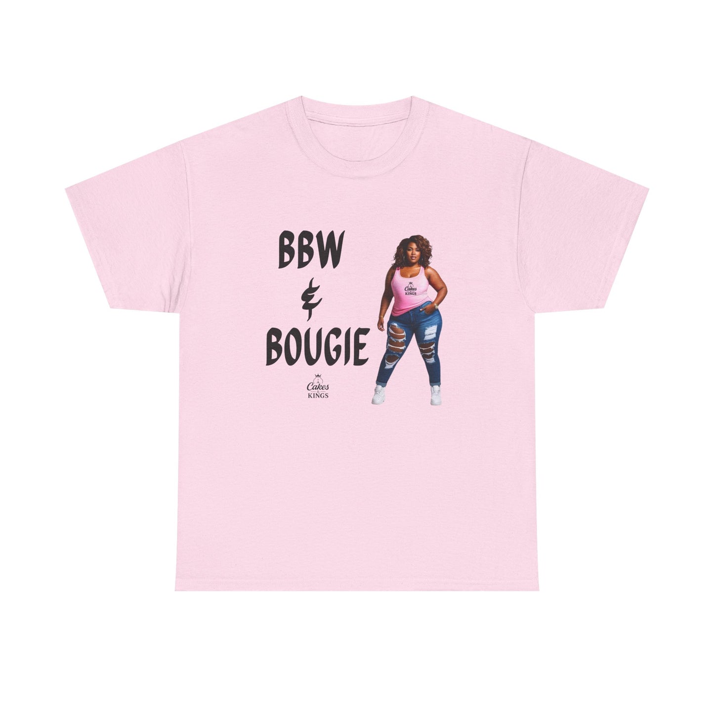 BBW & Bougie Unisex Heavy Cotton Tee for Casual Wear, Chic Confidence Tee, Birthday Gift, Fashion Statement, Self-Love Tee, Everyday Comfort
