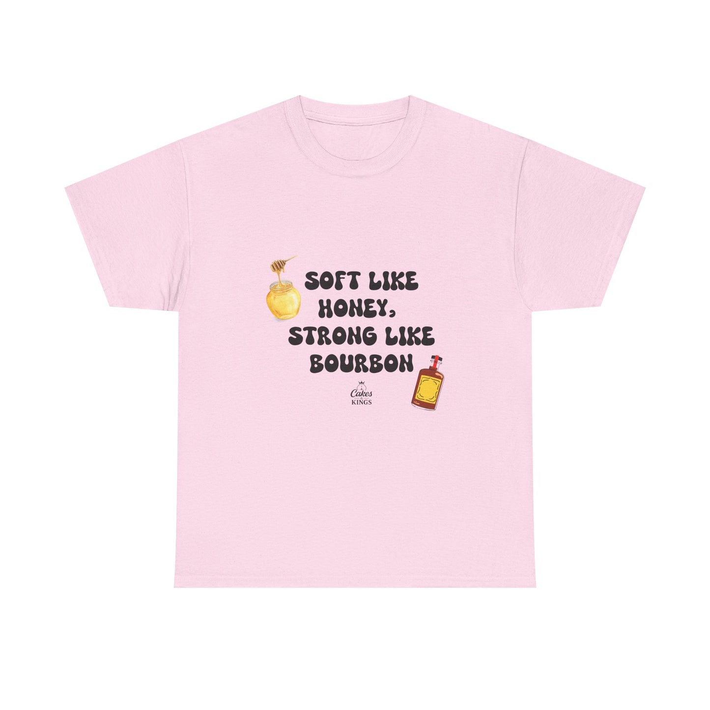 Soft Like Honey, Strong Like Bourbon Tee - Unisex Cotton T-Shirt, Casual Wear, Gift for Friends, Birthday, Unique Quote Shirt