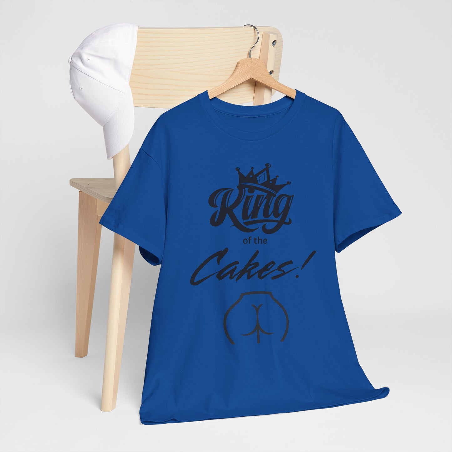 King of Cakes Funny Unisex Heavy Cotton Tee, Humor Shirt, Baking Gift, Birthday Celebration, Foodie T-Shirt, Casual Wear, Comfy Cotton Top
