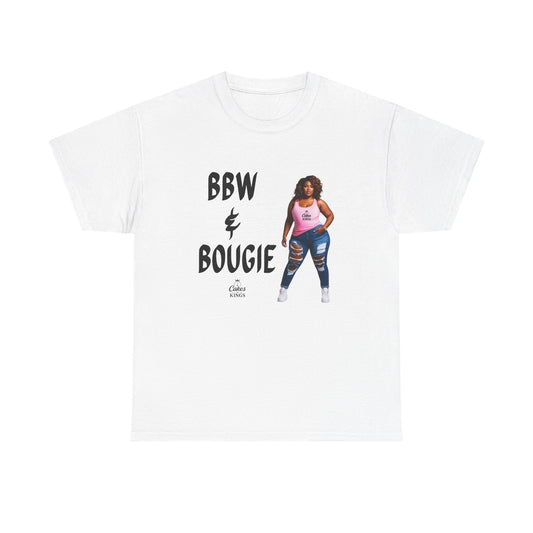 BBW & Bougie Unisex Heavy Cotton Tee for Casual Wear, Chic Confidence Tee, Birthday Gift, Fashion Statement, Self-Love Tee, Everyday Comfort