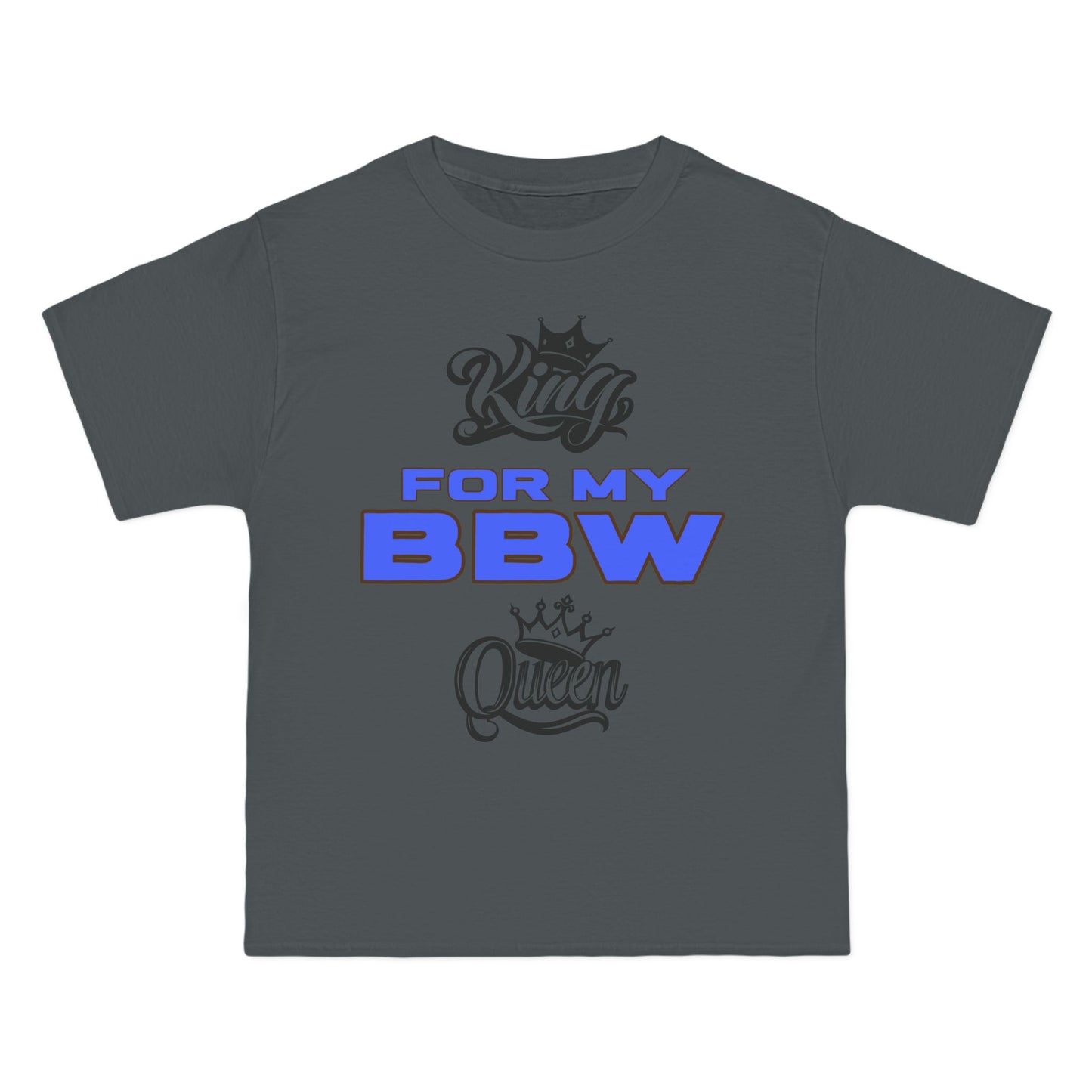 King for My BBW Short-Sleeve T-Shirt, Perfect Gift for Him, Plus-Size Lover Tee, Anniversary Present, Couple's Matching Outfits