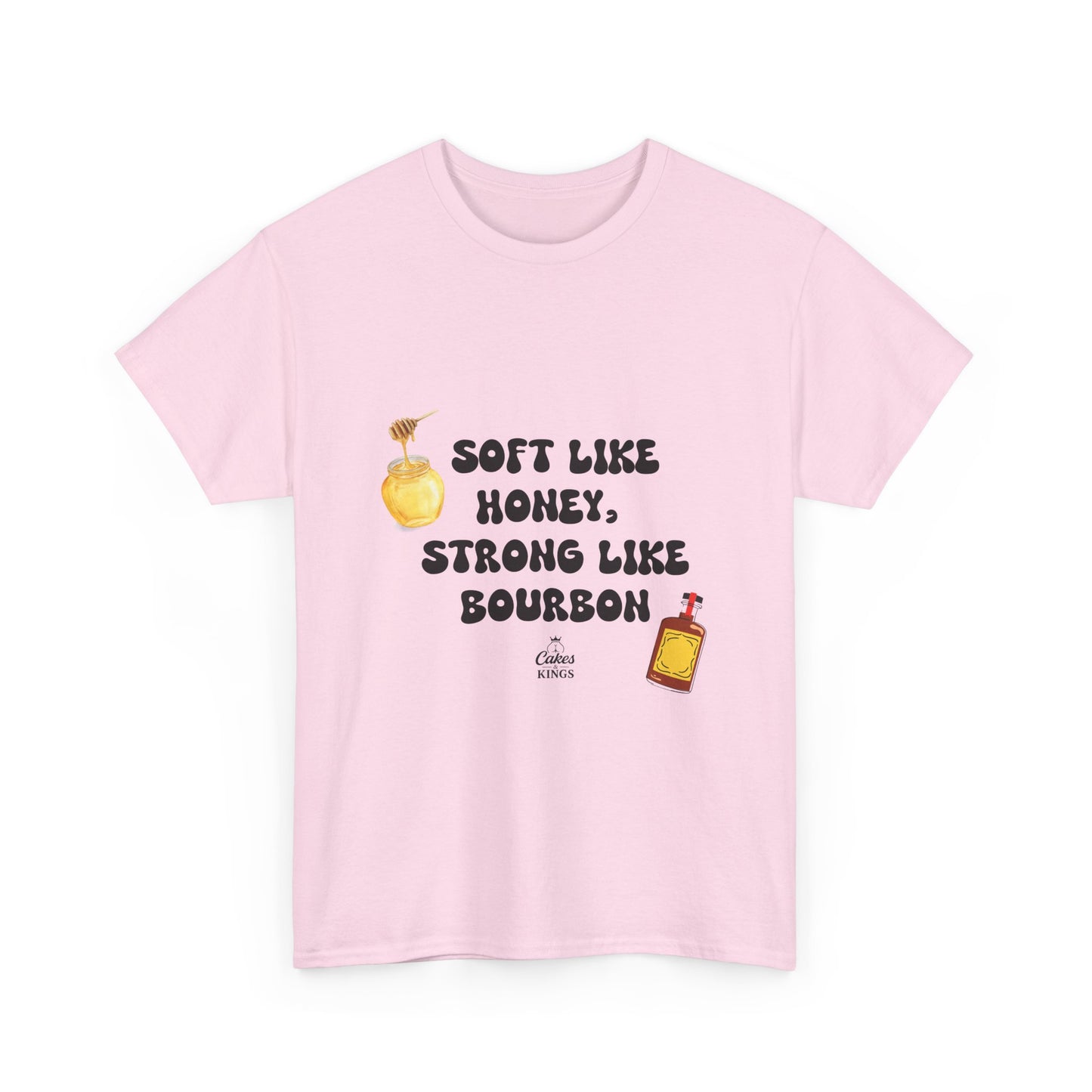 Soft Like Honey, Strong Like Bourbon Tee - Unisex Cotton T-Shirt, Casual Wear, Gift for Friends, Birthday, Unique Quote Shirt