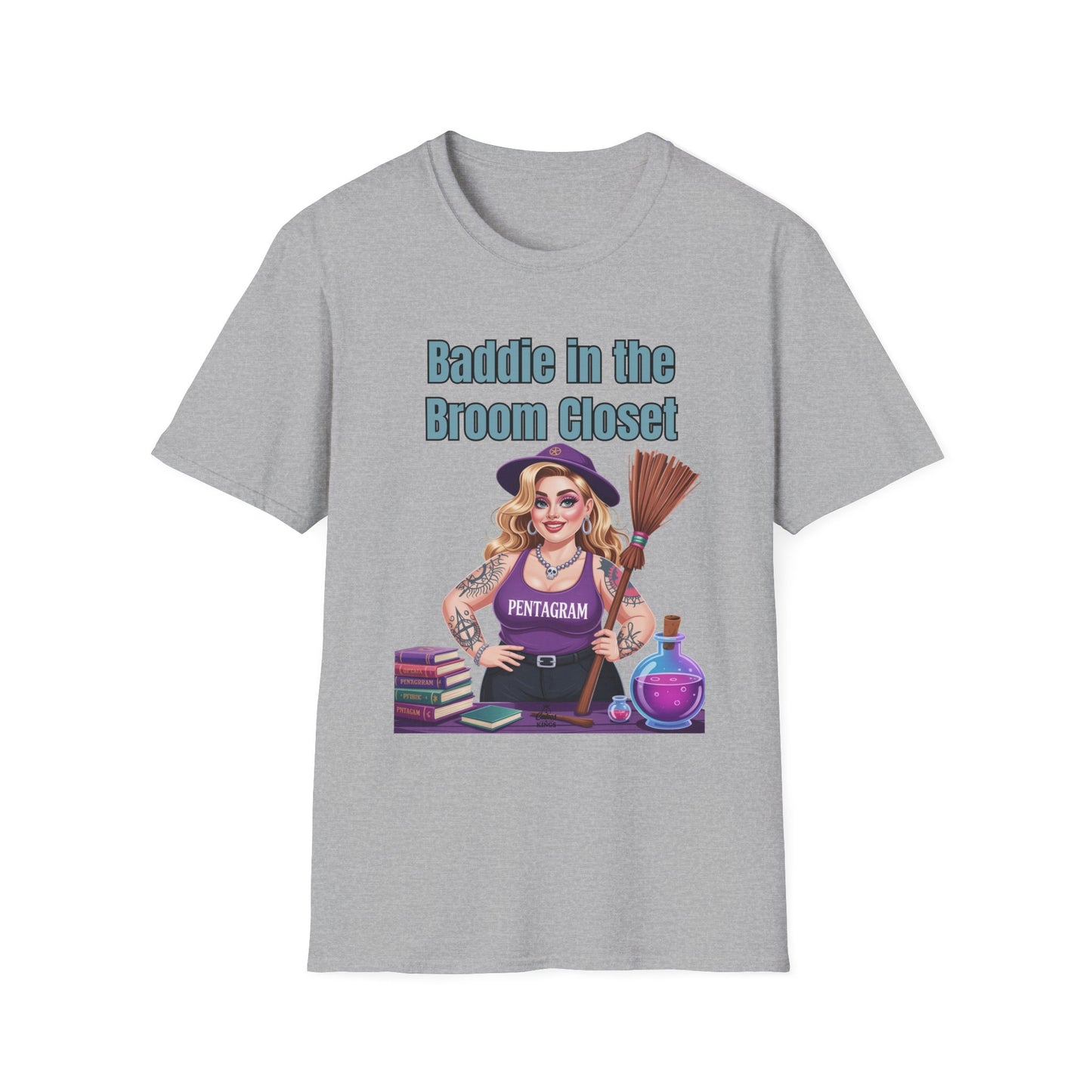 Baddie in the Broom Closet T-Shirt, Funny Witch Tee, Halloween Apparel, Gift for Witches, Unisex Graphic Tee