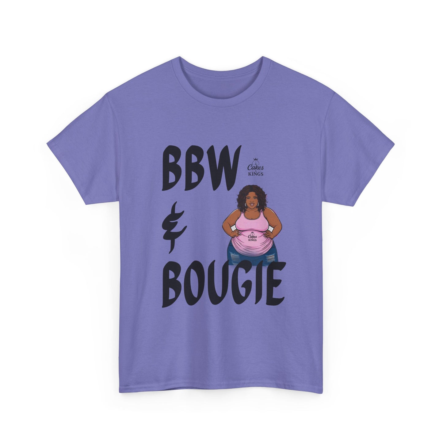 BBW & Bougie Unisex Heavy Cotton Tee, Plus Size Love Shirt, Body Positivity Tee, Gift for Her, Casual Wear, Trendy Fashion