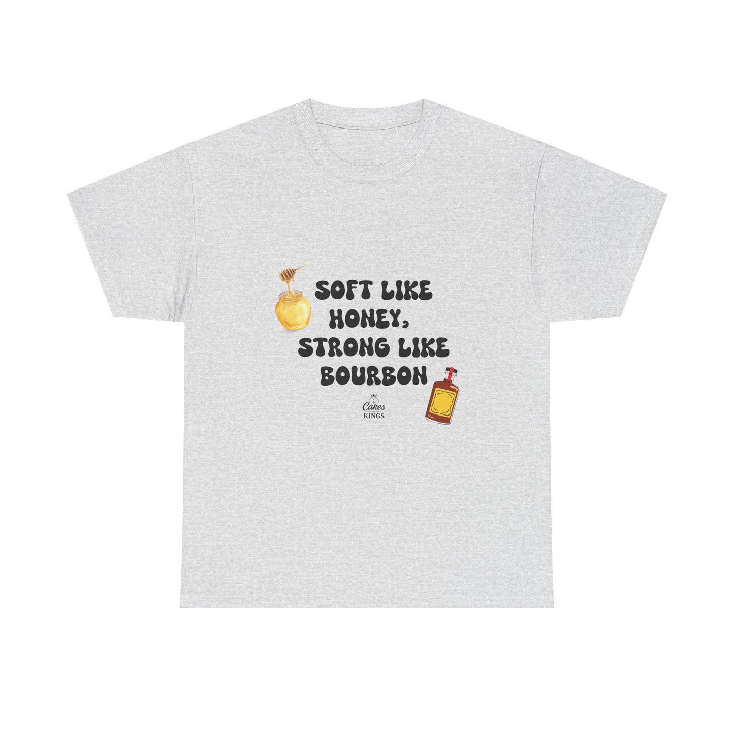 Soft Like Honey, Strong Like Bourbon Tee - Unisex Cotton T-Shirt, Casual Wear, Gift for Friends, Birthday, Unique Quote Shirt