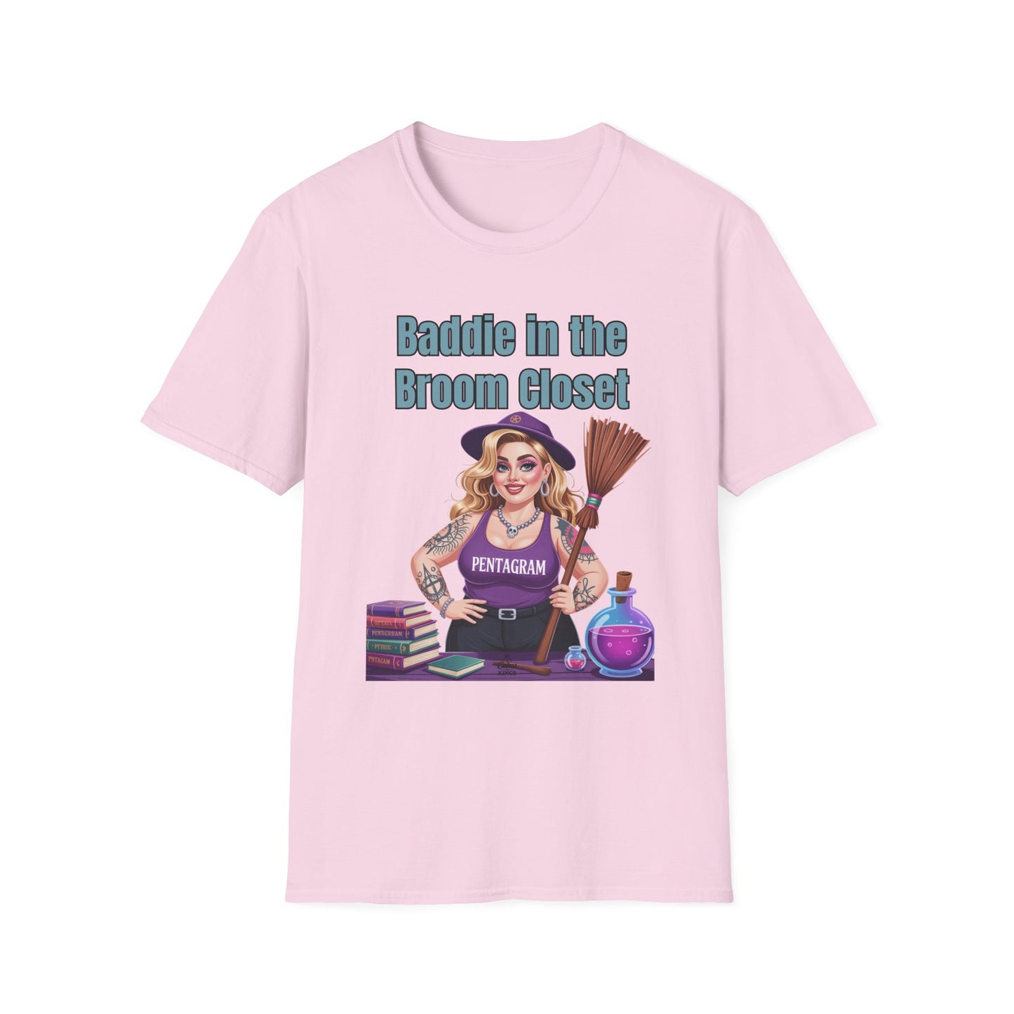 Baddie in the Broom Closet T-Shirt, Funny Witch Tee, Halloween Apparel, Gift for Witches, Unisex Graphic Tee