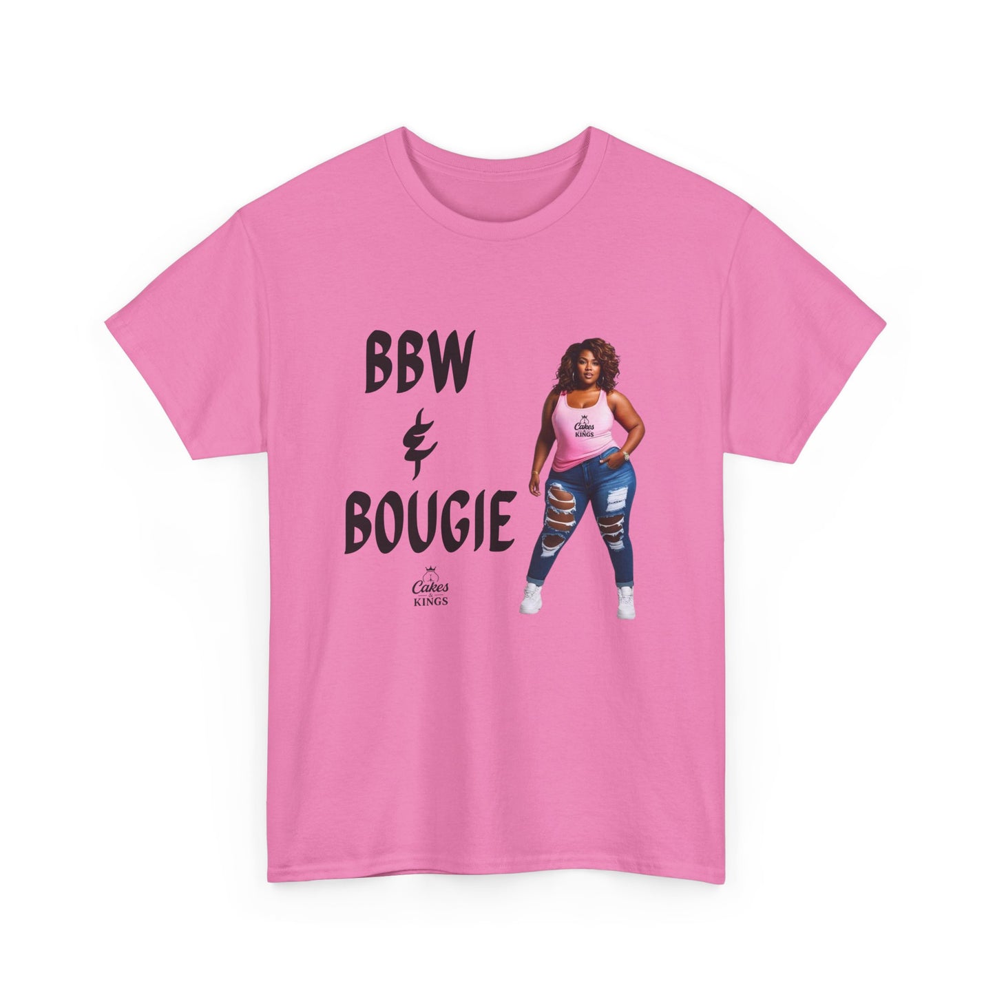 BBW & Bougie Unisex Heavy Cotton Tee for Casual Wear, Chic Confidence Tee, Birthday Gift, Fashion Statement, Self-Love Tee, Everyday Comfort