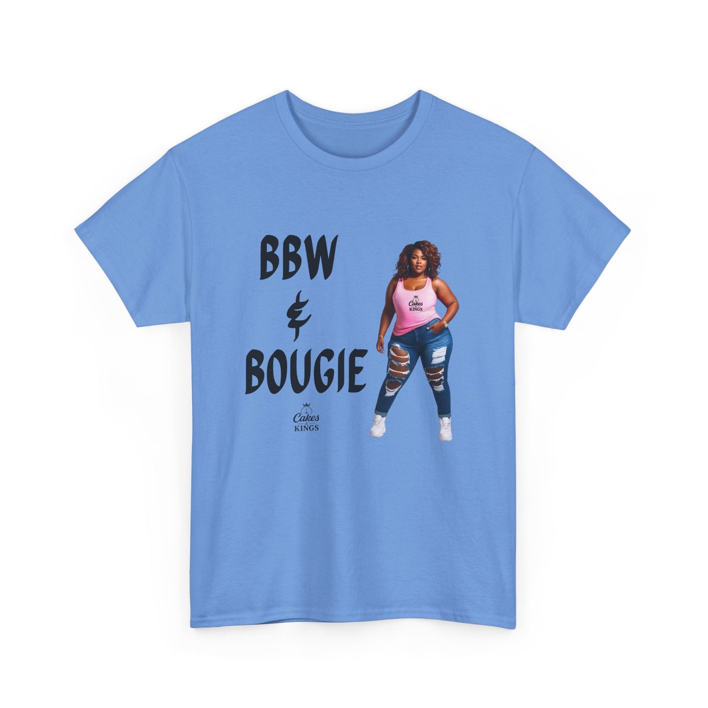 BBW & Bougie Unisex Heavy Cotton Tee for Casual Wear, Chic Confidence Tee, Birthday Gift, Fashion Statement, Self-Love Tee, Everyday Comfort