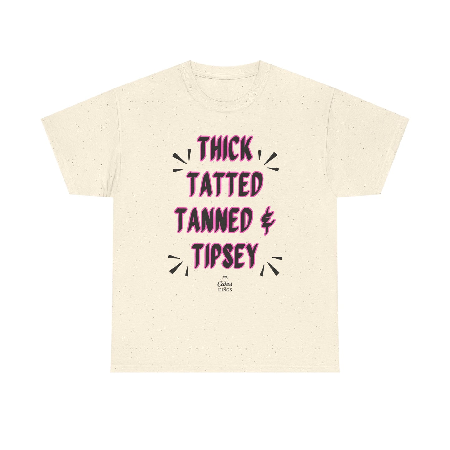 Unisex Graphic Tee: Thick Tatted Tanned & Tipsy, Casual Summer Shirt, BBW, BBW Lover, Curvy Women Tee