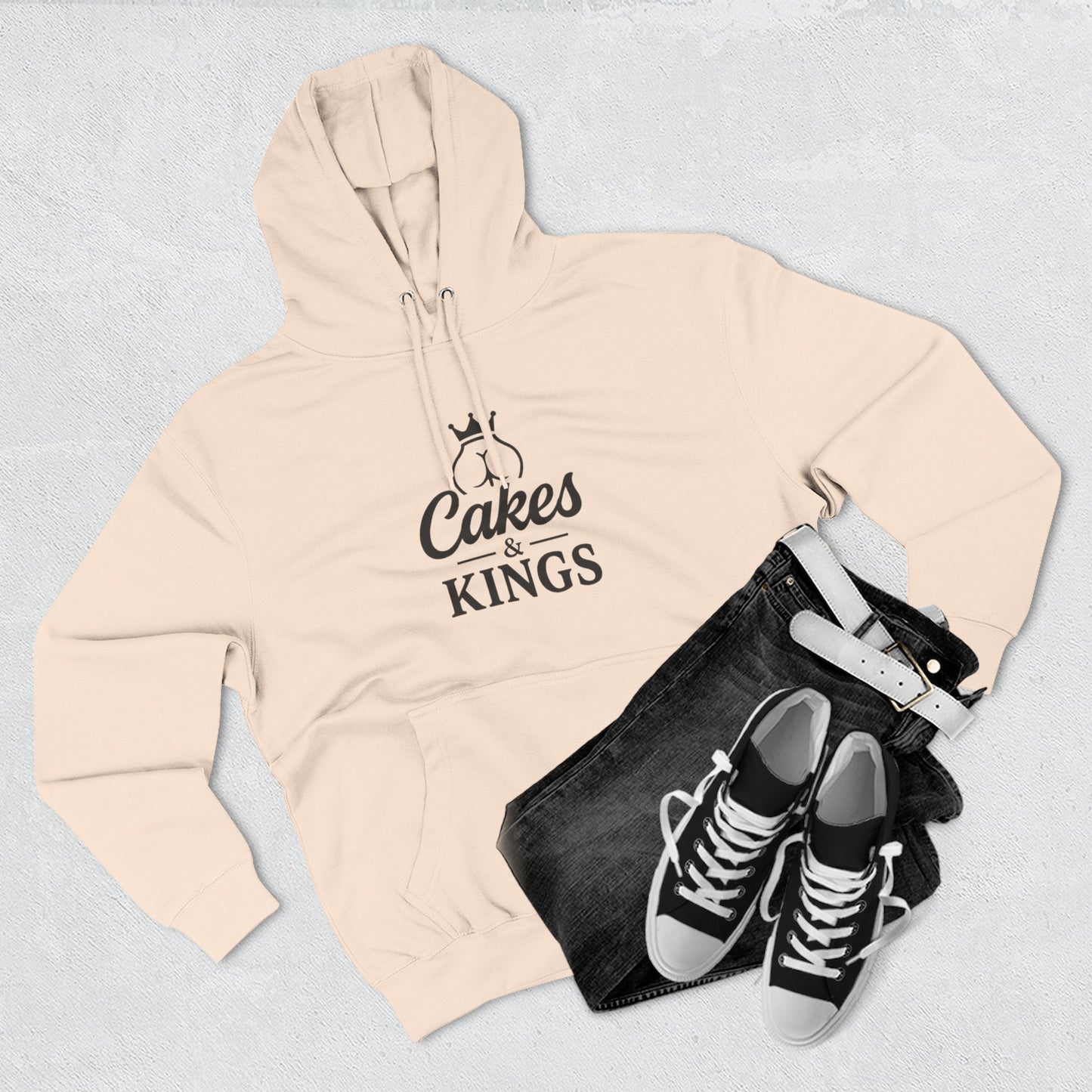 Cakes & Kings Fleece Hoodie, Funny Hoodie, King of the Cakes Apparel, Humor Gift, Baking Enthusiast Clothing