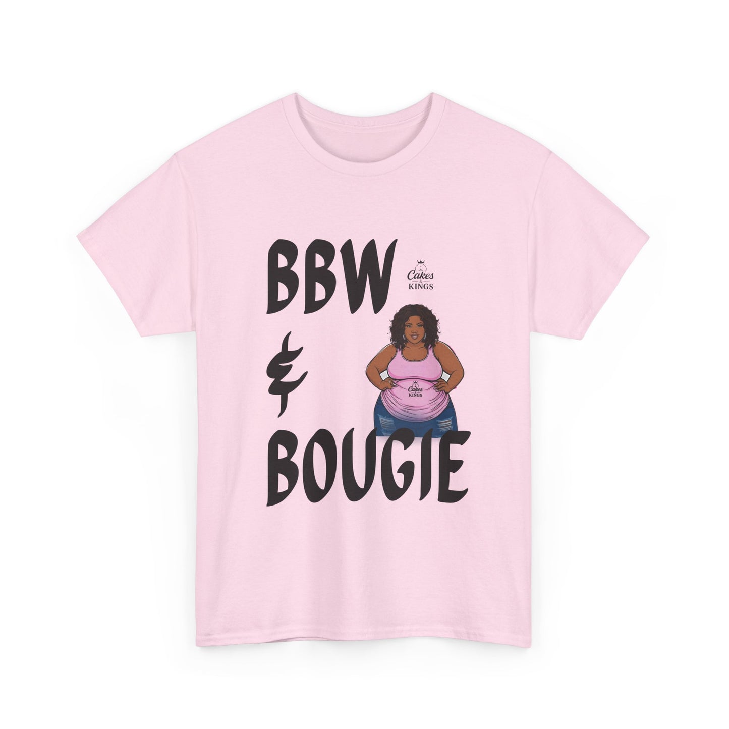 BBW & Bougie Unisex Heavy Cotton Tee, Plus Size Love Shirt, Body Positivity Tee, Gift for Her, Casual Wear, Trendy Fashion