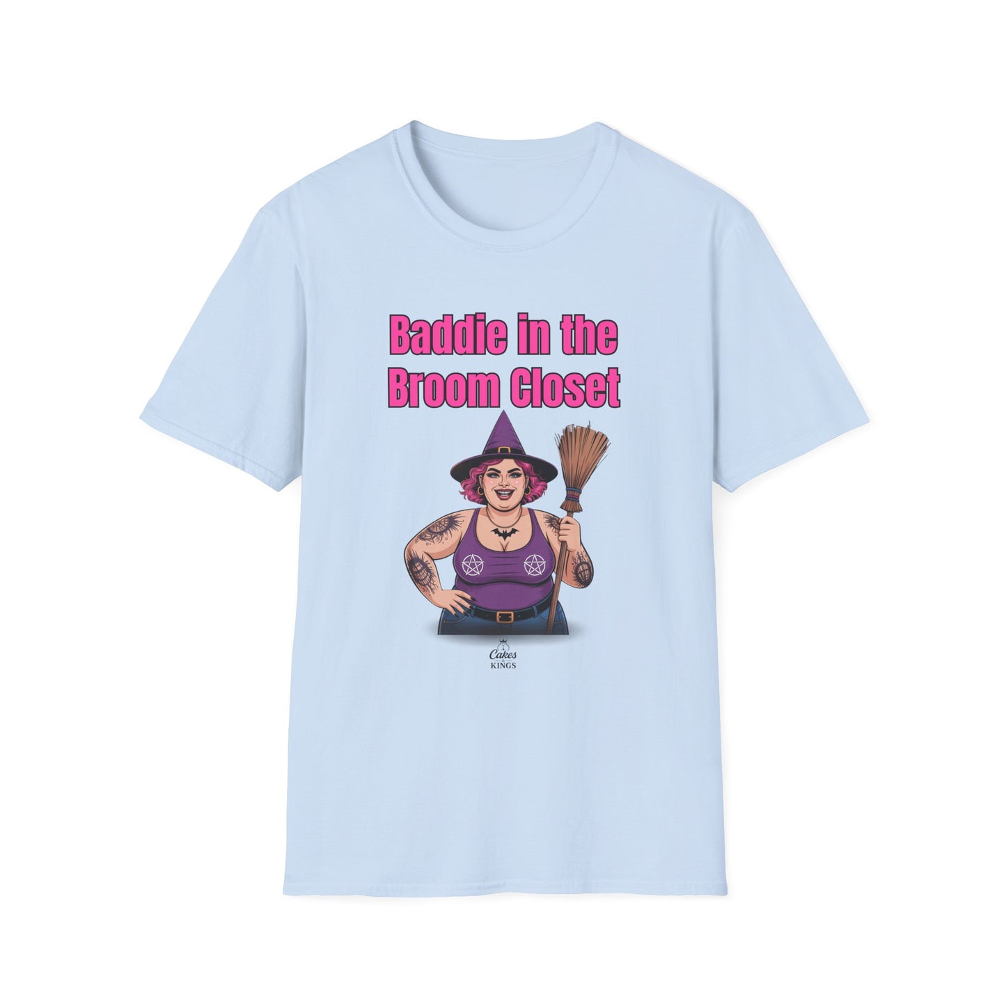 Baddie in the Broom Closet T-Shirt, Funny Graphic Tee, LGBTQ+ Pride Shirt, Witchy Costume Top, Gift for Friends